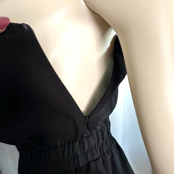 MVN The Label Women’s Black Wide Leg One-Shoulder Lancey Jumpsuit Size S / 4 - Picture 7 of 13